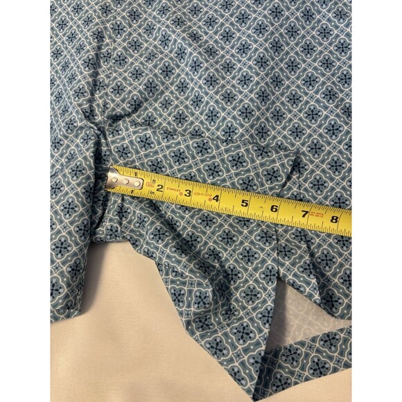 FAIR HARBOR Swim Trunks Men 36 Blue Geometric Lined 6" Shorts Pockets Beach Surf - Picture 13 of 13